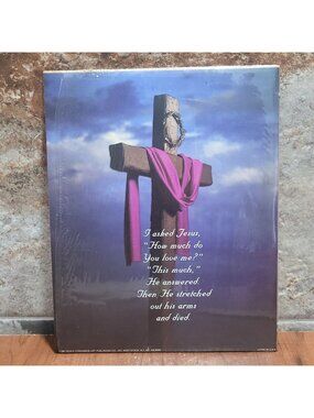 Vintage Unframed Lent Cross Art Print 1987 Lithograph
